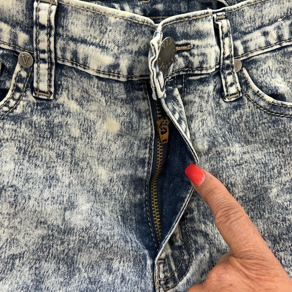 VIP JEANS • Blue Wash Overall Shorts • size M • - Picture 3 of 14